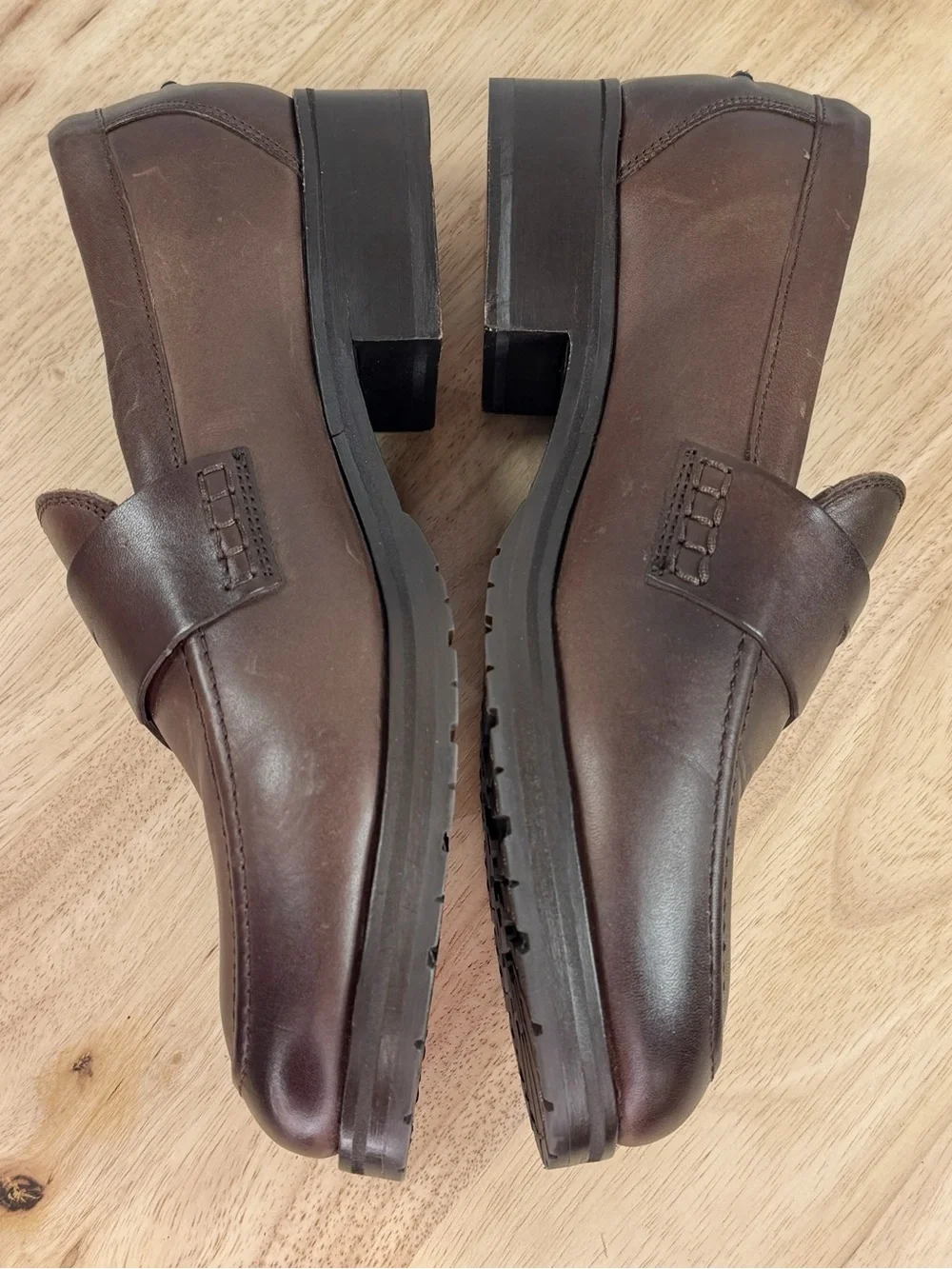 Frye Melissa Lug Sole Leather Loafer Shoes Brown Women’s 9 Preppy Academia